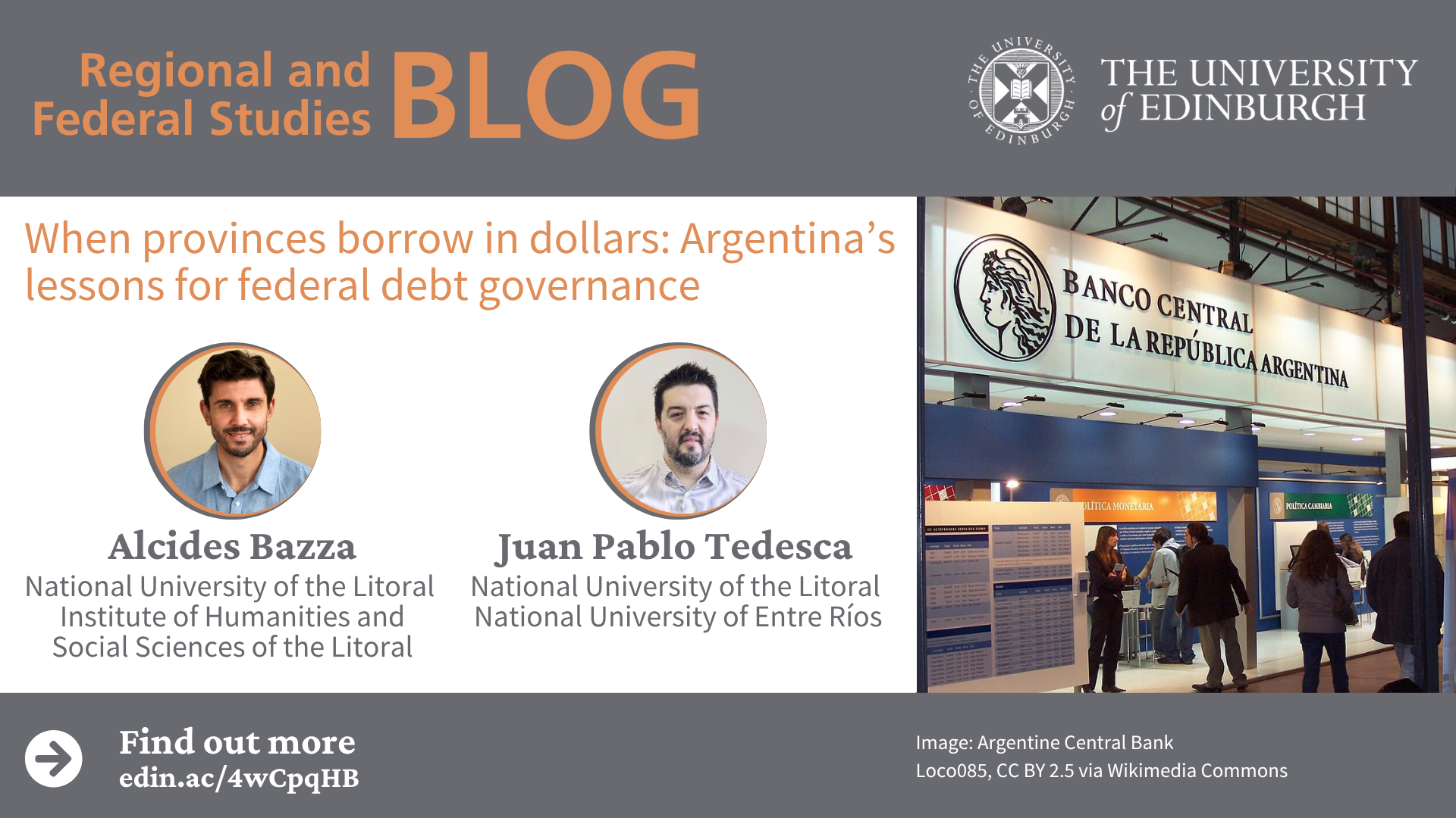 Image of central bank of Argentina and the authors