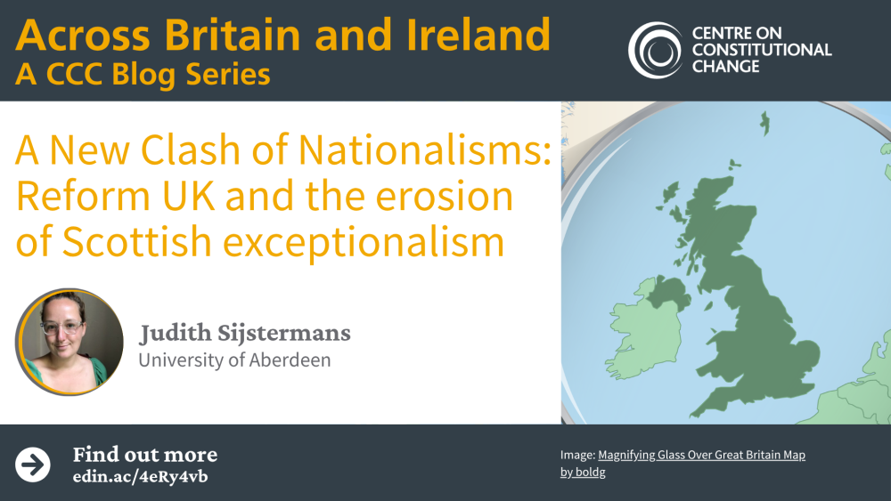 Image of Britain and Ireland viewed through a magnifying glass