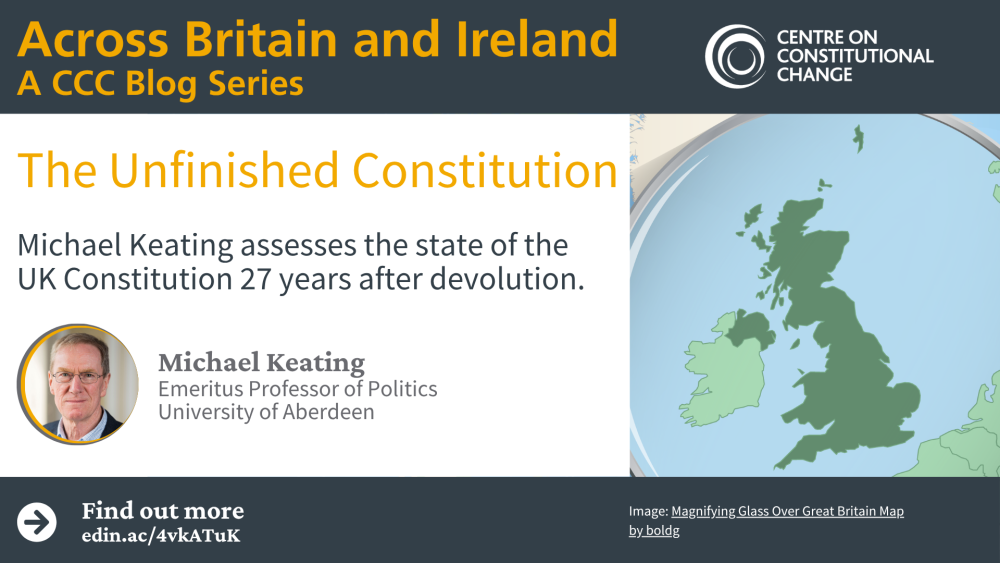 Image of Britain and Ireland viewed through a magnifying glass