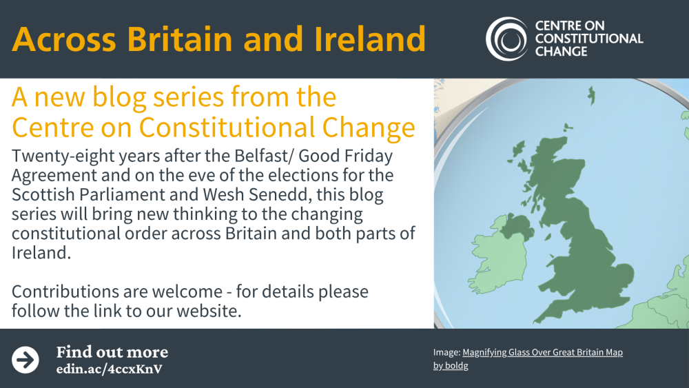Image of Britain and Ireland viewed through a magnifying glass