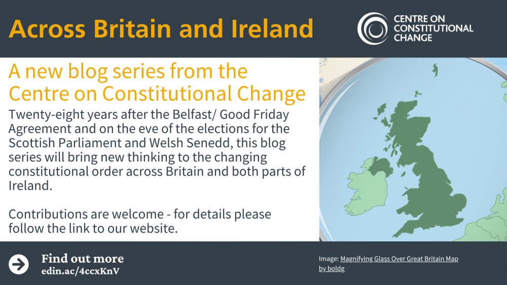 Image of Britain and Ireland viewed through a magnifying glass