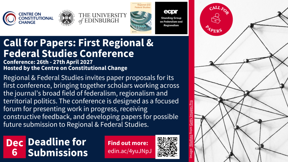 Image of pins connected by string along with details of the call for papers