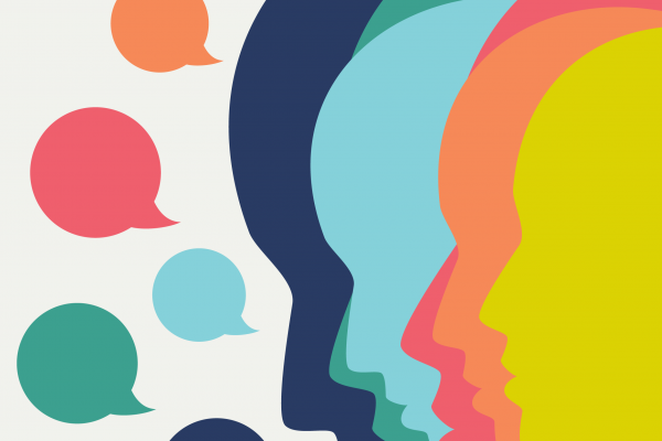 Illustration of people talking